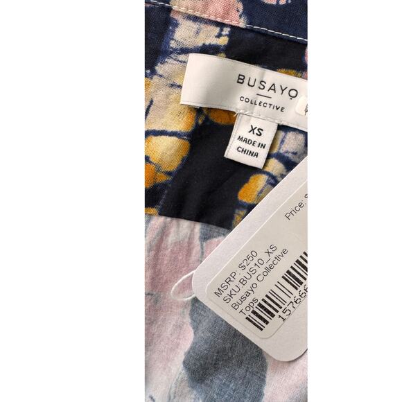 BUSAYO COLLECTIVE Multicolor Abstract Two Tone Button-Up Shirt Size XS - Picture 8 of 9